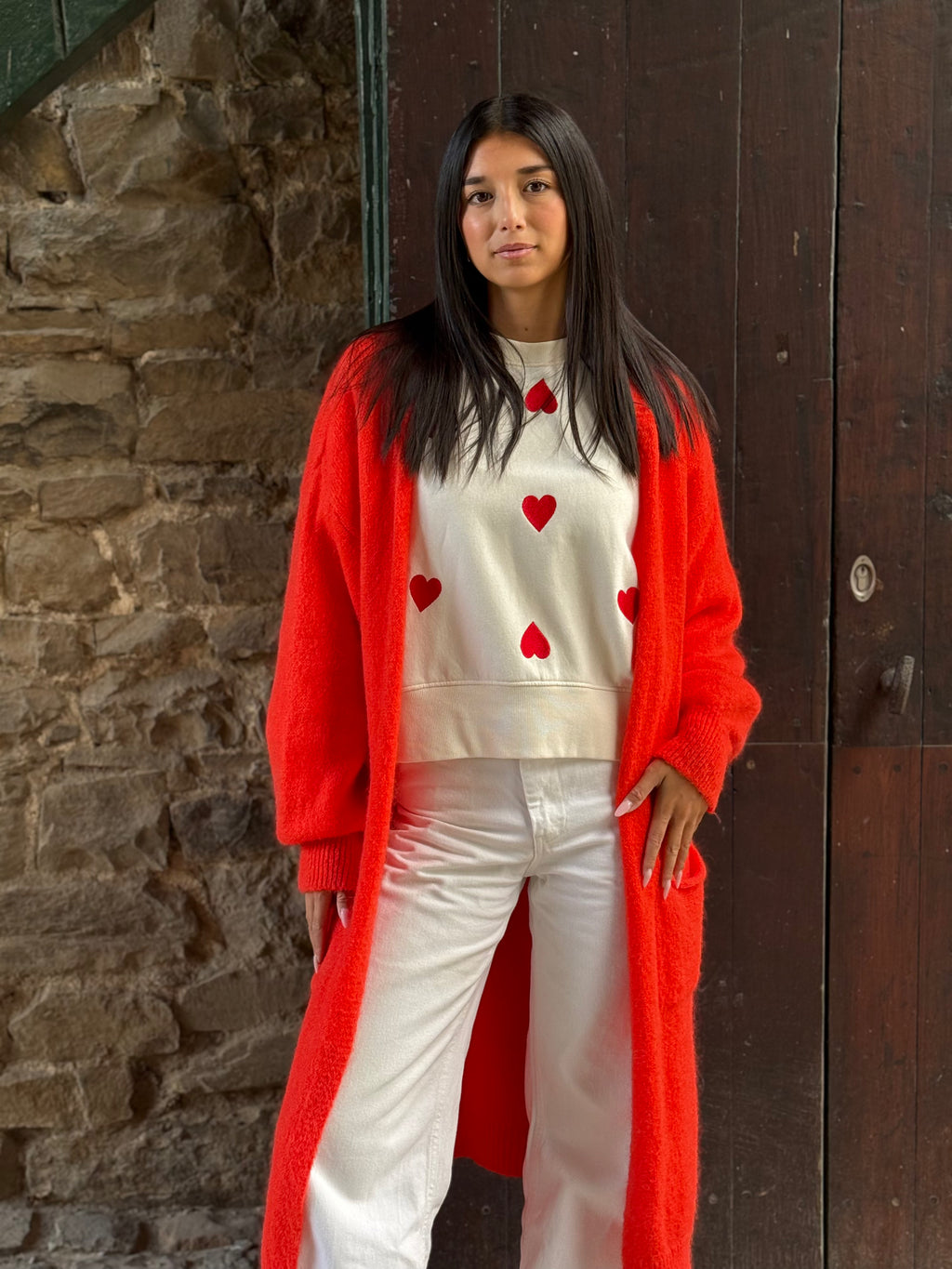 Long gilet rouge ORFEO TU
