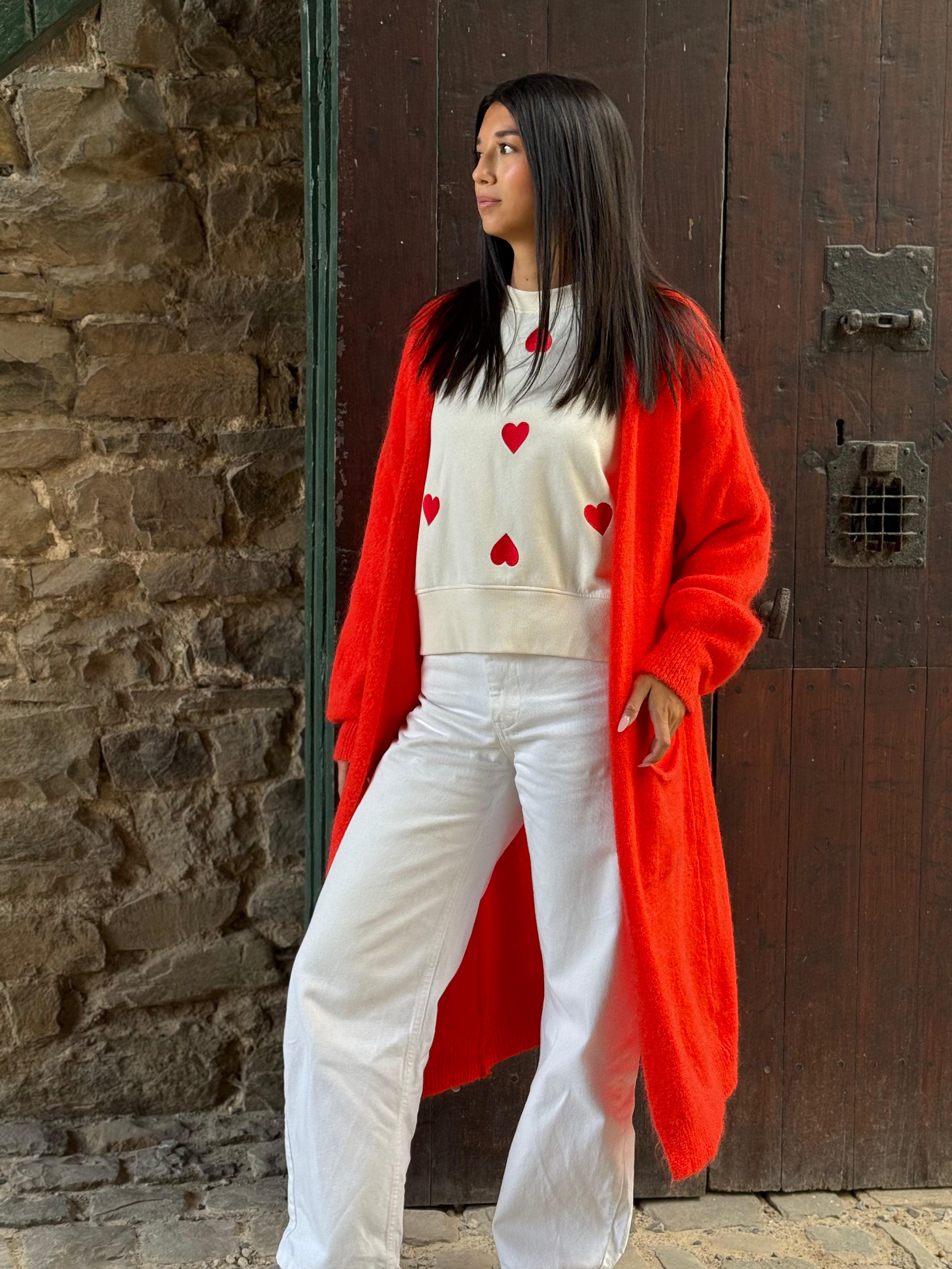 Long gilet rouge ORFEO TU