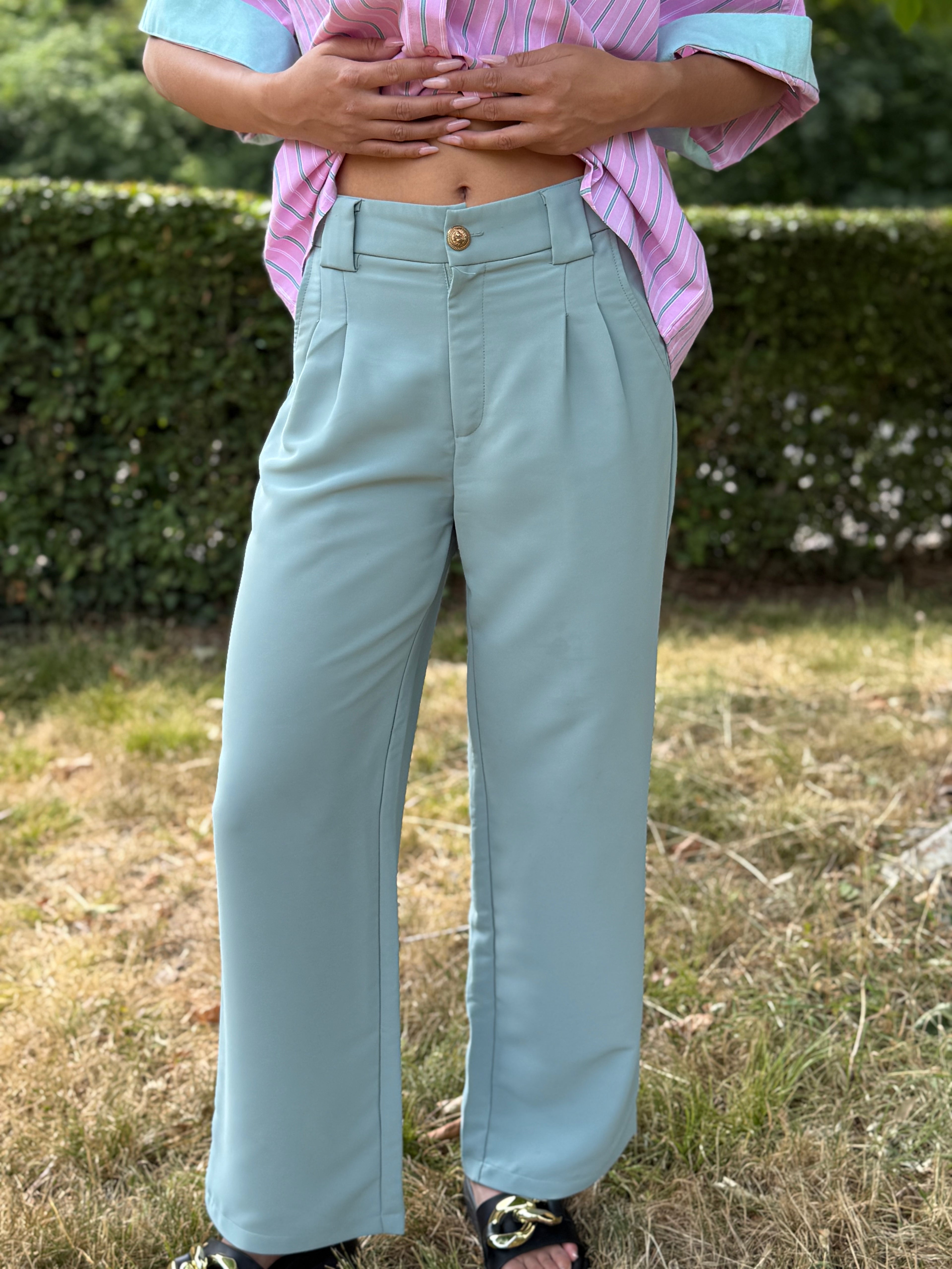 Pantalon vert d'eau S