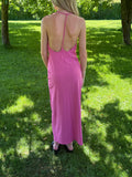 Longue robe rose Stradivarius T.XS