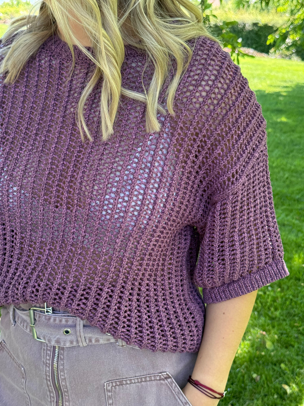 Pull Selected crochet mauve T.L