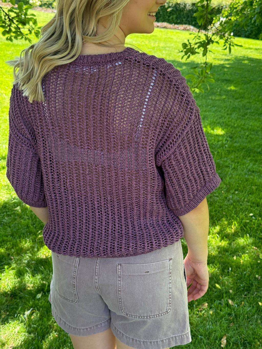 Pull Selected crochet mauve T.L